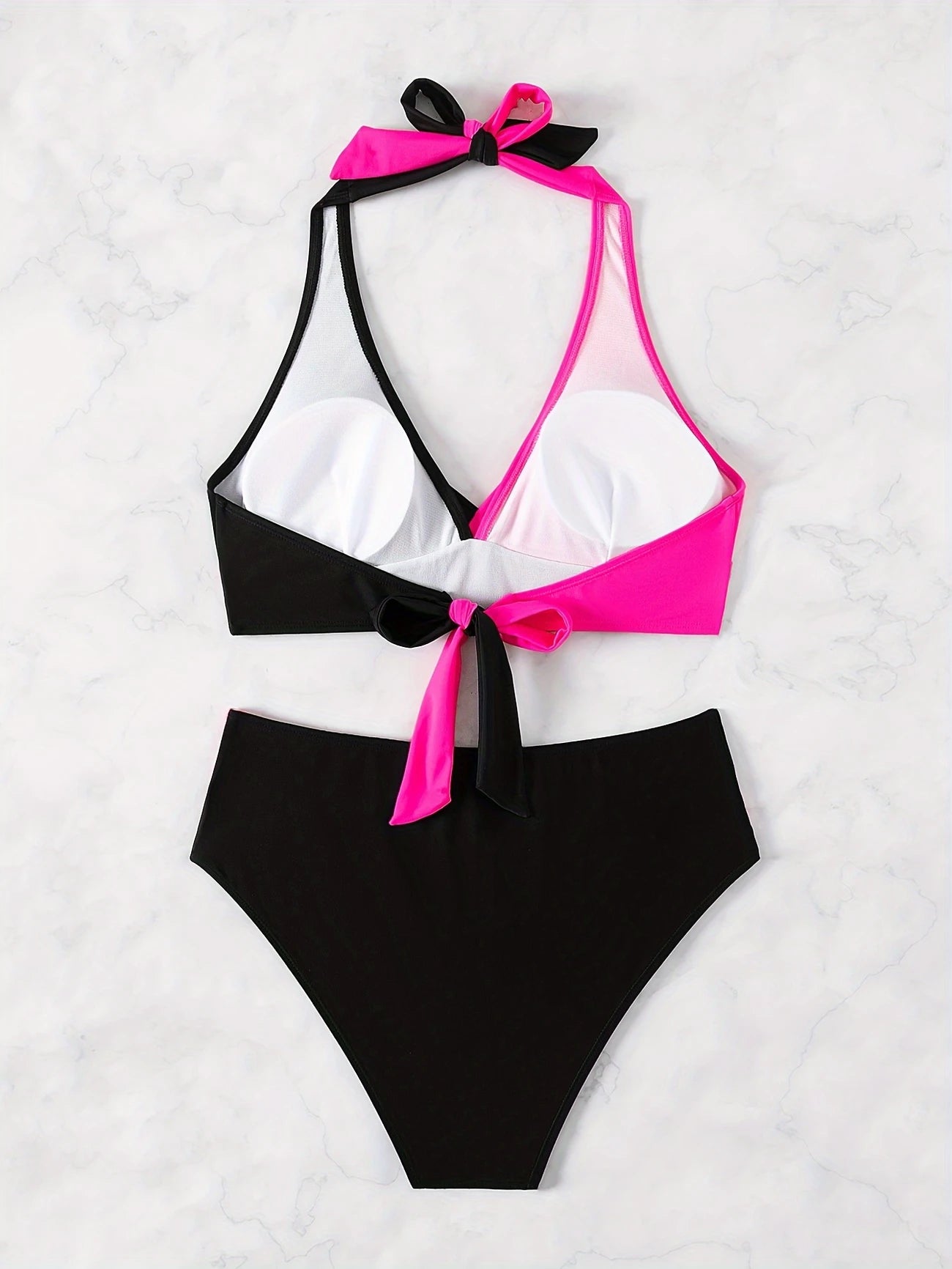 Bikini Femme Taille Haute 2 Pièces – Maillot de Bain Croisé à Nouer, Look Élégant et Confort Plage