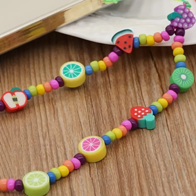 Perles Fruits en Fimo Colorées – Perles Fantaisie pour Bracelets, Colliers et Bijoux DIY