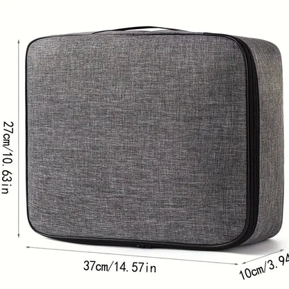 Mallette de Rangement Portable en Tissu Gris – Sac de Transport Multi-Usages avec Poignée et Fermeture Éclair