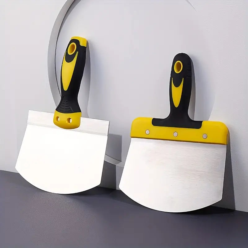 Spatule de Maçon Large en Acier Inoxydable – Manche Antidérapant pour Enduit, Plâtre et Lissage des Surfaces