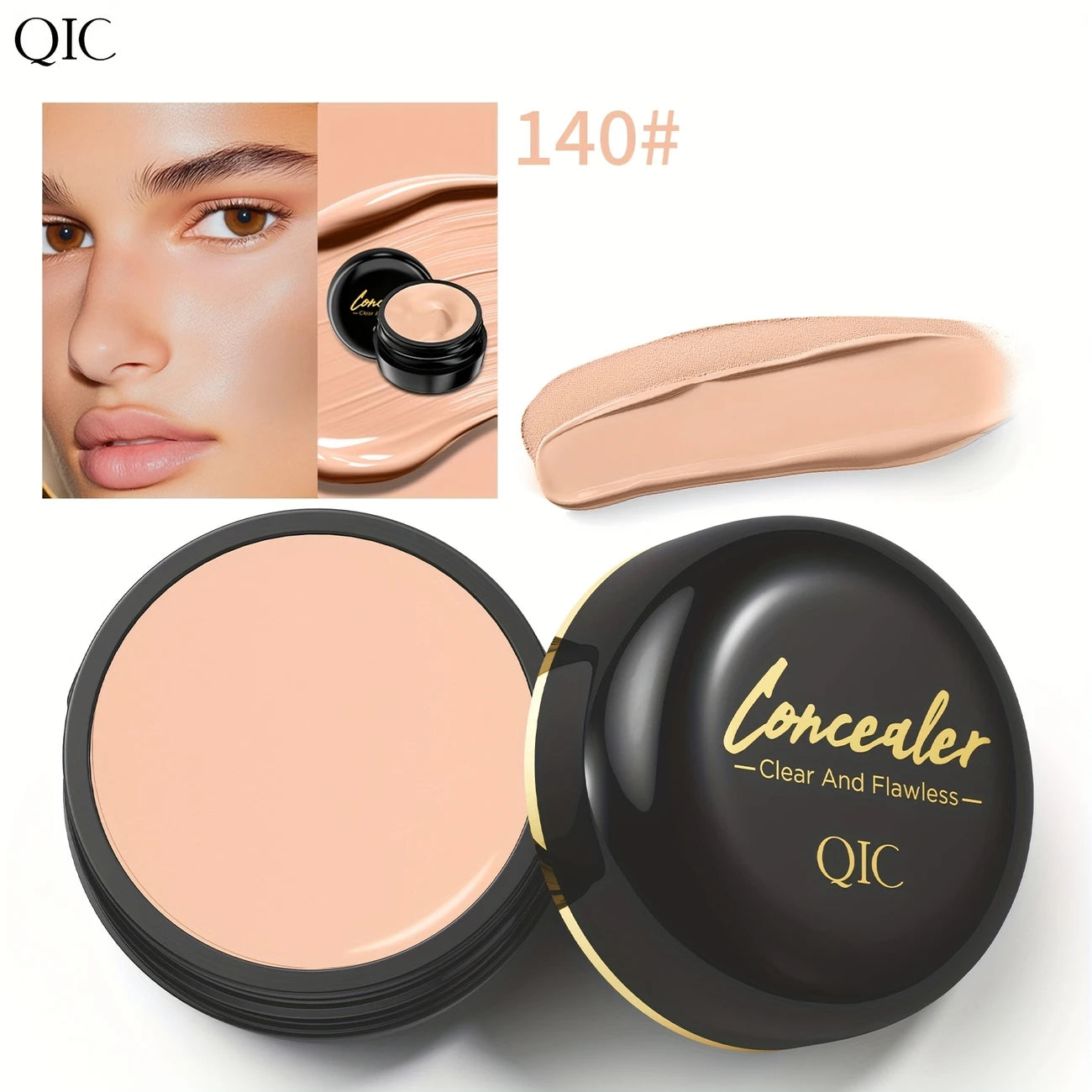 Correcteur de Teint Crème QIC – Anti-Cernes Haute Couvrance, Finition Naturelle et Zéro Défaut