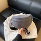 Sac bandoulière femme – Sac banane en cuir PU avec sangle rayée, coloris Gris