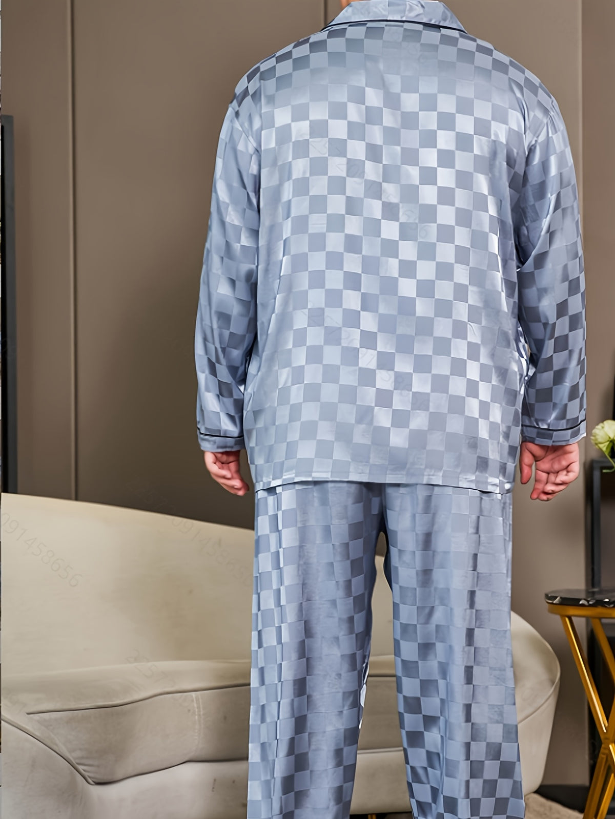 Ensemble décontracté à carreaux jacquard pour hommes