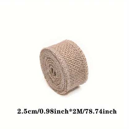 Ruban Jute Naturel 3cm x 2m – Bande Toile de Sac pour Emballages Cadeaux, Mariage Rustique et DIY