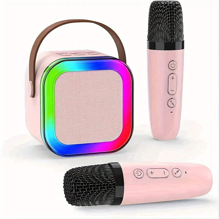 Enceinte Bluetooth avec Micro Sans Fil – Haut-parleur Portable LED pour Karaoké, Fête et Plage