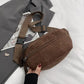 Sac banane et bandoulière femme – Tendance velours côtelé, idéal pour look décontracté, coloris Marron