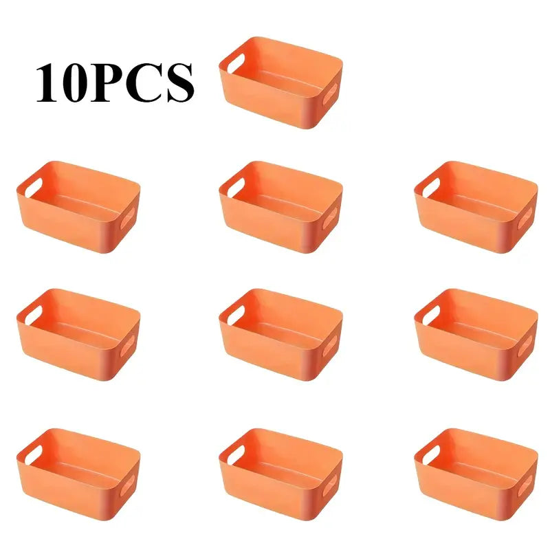 Lot de 10 Bacs de Rangement en Plastique avec Poignées – Organisation Pratique pour Magasins et Espaces de Stockage