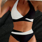 Bikini Femme Taille Haute 2 Pièces – Maillot de Bain Croisé à Nouer, Look Élégant et Confort Plage