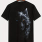 T-shirt Garçon Noir Motif Loup 3D – Haut Imprimé Animal Sauvage Mode Streetwear Enfant