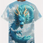 T-shirt Garçon Fantaisie Dragon Bleu – Motif 3D Écailles et Nuages