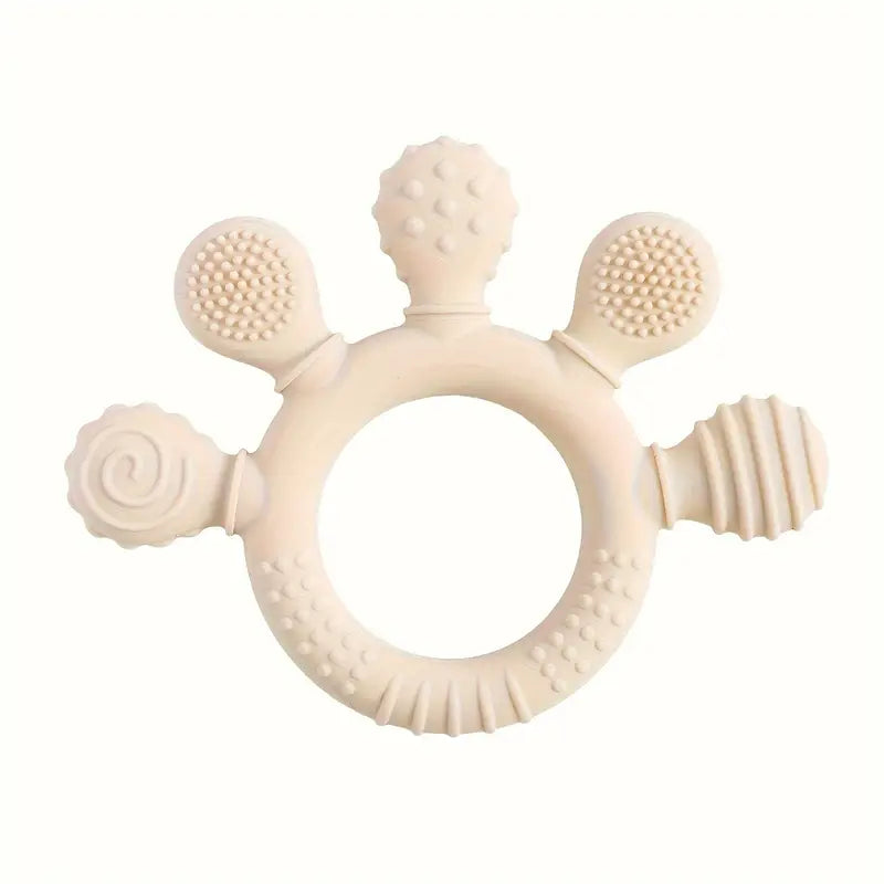 Anneau de Dentition en Silicone Doux – Jouet Bébé Sensoriel pour Soulager les Gencives