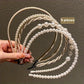 Lot de 5 serre-têtes femme perles blanches – Accessoires cheveux élégants et tendance