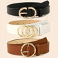 Ceinture femme élégante avec boucle dorée – Disponible en noir, marron et beige