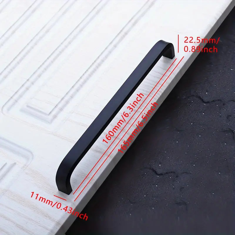 Poignées de Meuble Noires en Aluminium – Différentes Tailles pour Tiroirs, Portes et Armoires – Accessoires de Manutention Élégants et Durables