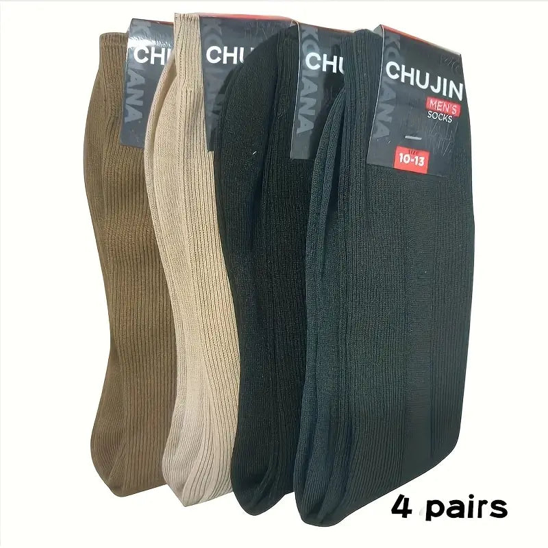 Lot de 4 paires de chaussettes homme classiques – Confortables, résistantes et élégantes, couleurs assorties