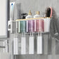 Organisateur Mural Salle de Bain avec Gobelets et Porte-Brosses – Support Multifonction avec Distributeur Dentifrice
