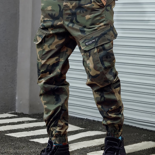 Pantalon cargo ample – Motif camouflage