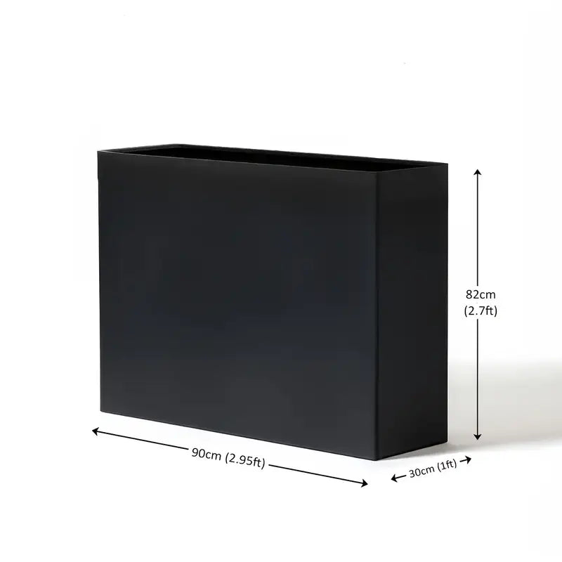 Grande jardinière rectangulaire noire