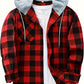 Chemise à carreaux avec capuche, coloris Rouge