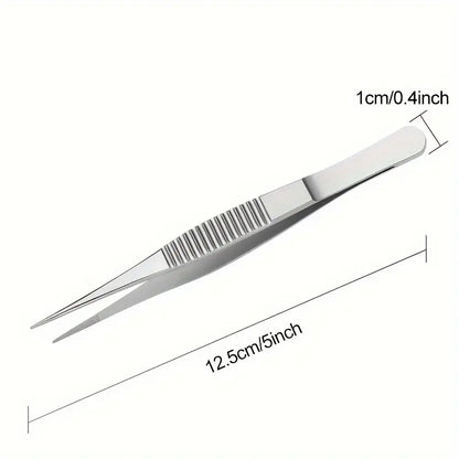 Pince Brucelles Droite en Acier Inoxydable – Outil de Précision pour Maintenance, Électronique et Applications Industrielles