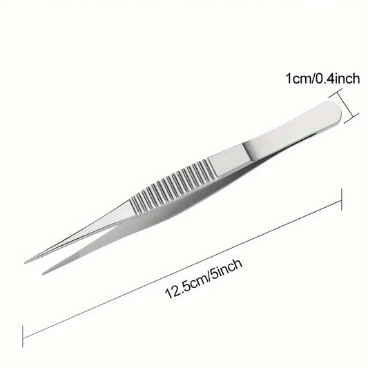 Pince Brucelles Droite en Acier Inoxydable – Outil de Précision pour Maintenance, Électronique et Applications Industrielles