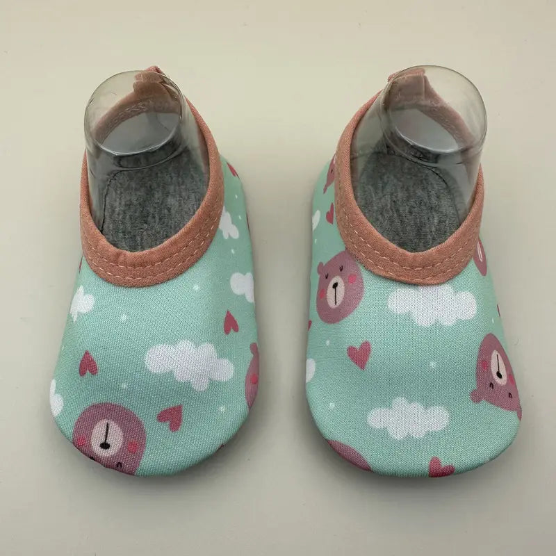 Chaussettes chaussures bébé antidérapantes – Bas souples colorés avec motifs animaux et dinosaures pour premiers pas