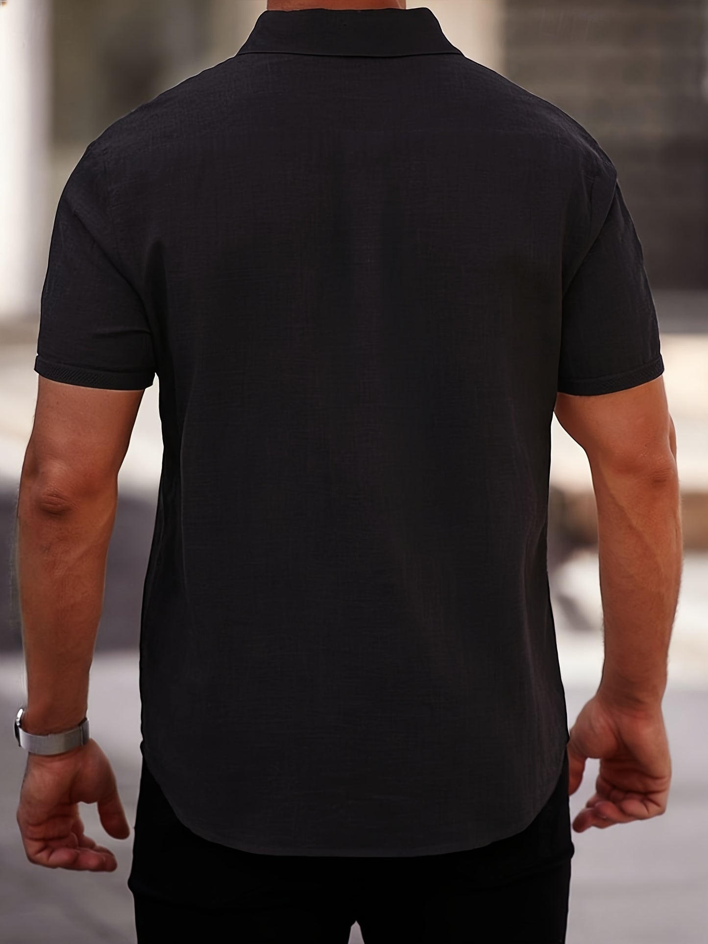 Chemise Homme à Manches Courtes de Couleur Unie