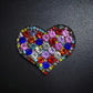 Broche cœur strass rouges et cristaux brillants – Pin’s élégant femme pour tenue chic et soirée