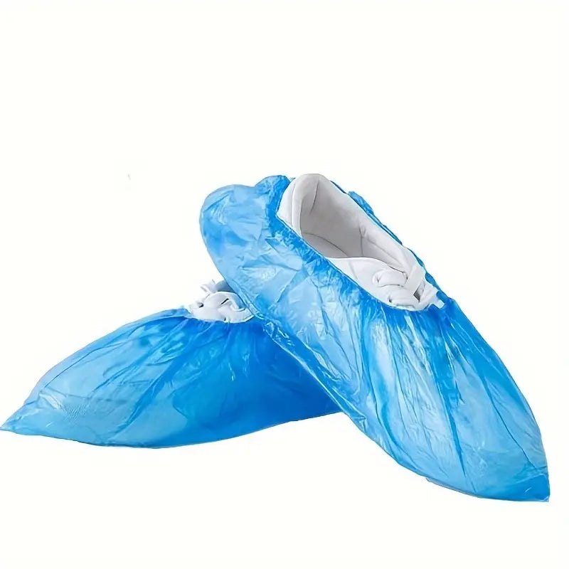 Surbottes de Protection Jetables en Plastique Bleu – Couvre-Chaussures Étanches pour Hygiène et Sécurité au Travail