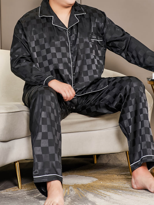Ensemble décontracté à carreaux jacquard pour hommes