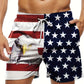 Shorts d'été homme – Motif de drapeau, coloris Bleu mélangée