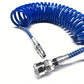 Tuyau Spiral Pneumatique Bleu Haute Pression – Flexible à Air Compressé avec Raccords Rapides pour Applications Industrielles