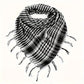 Écharpe keffieh homme noir et blanc – Chèche léger à franges pour style moderne et décontracté