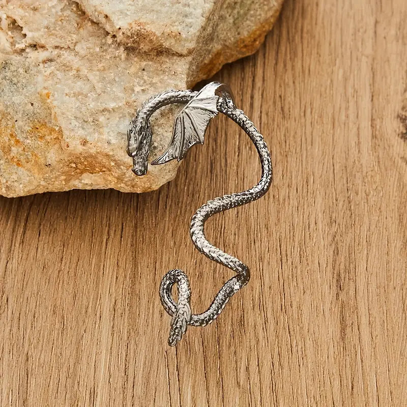 Boucle d’oreille dragon fantasy – Accessoire cosplay médiéval gothique pour déguisement