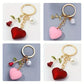 Porte-clés cœur avec rose et perle – Breloque romantique élégante pour homme