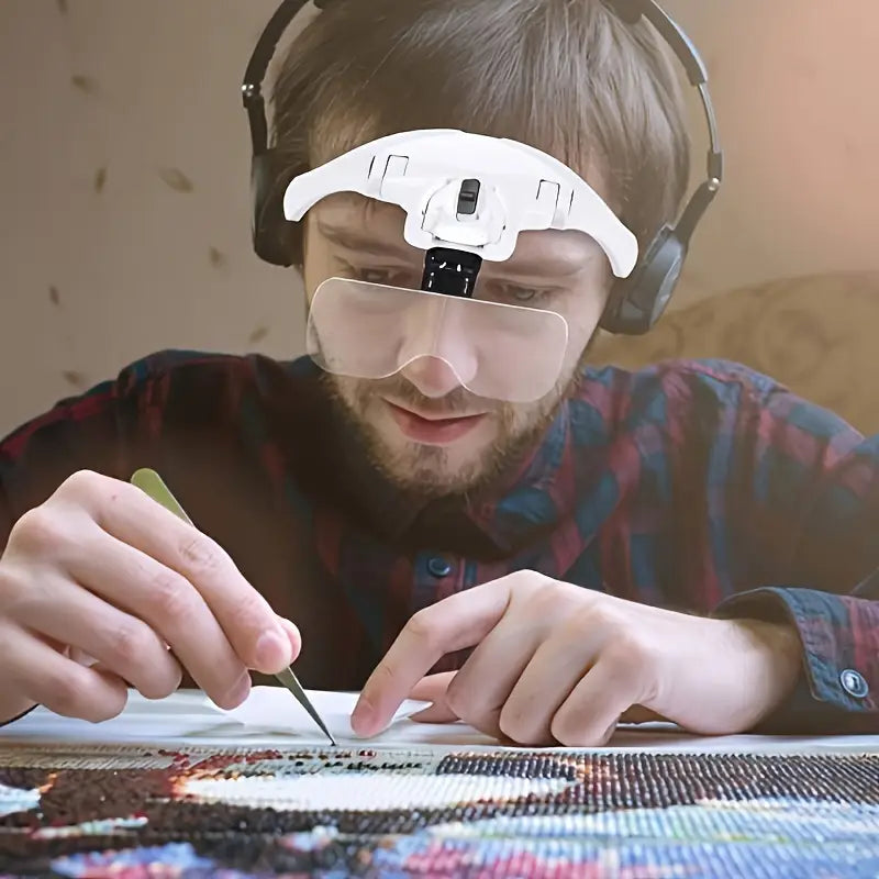 Lunettes Loupe Grossissantes avec LED – Outil de Précision pour Réparation, Inspection et Modélisme