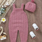 Ensemble tricot bébé avec bonnet – Salopette chaude et confortable