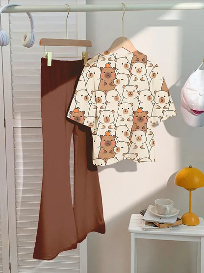 Chemise fille imprimé oursons mignons