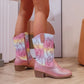 Bottes fille pailletées multicolores style western – Confort et éclat pour toutes occasions