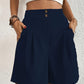 Short de Plage Femme Taille Haute – Coupe Fluide Élégante avec Boutons & Poches