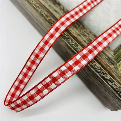 Ruban à carreaux rouge et vert – Décoration festive pour emballage cadeau, bricolage et créations de Noël