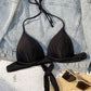 Haut de Bikini Femme Triangle – Coloris, Style Minimaliste à Nouer dans le Dos