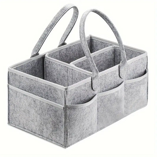 Panier de Rangement Bébé en Feutrine avec Compartiments – Organisateur de Couches, Jouets et Accessoires