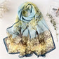 Écharpe femme en mousseline légère – Châle coloré jaune et vert pour printemps et été