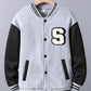 Veste teddy garçon noire et grise – Blouson varsity collège tendance