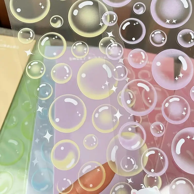 Stickers Bulles Transparentes 3D – Autocollants Décoratifs pour Scrapbooking, Journaling et Loisirs Créatifs