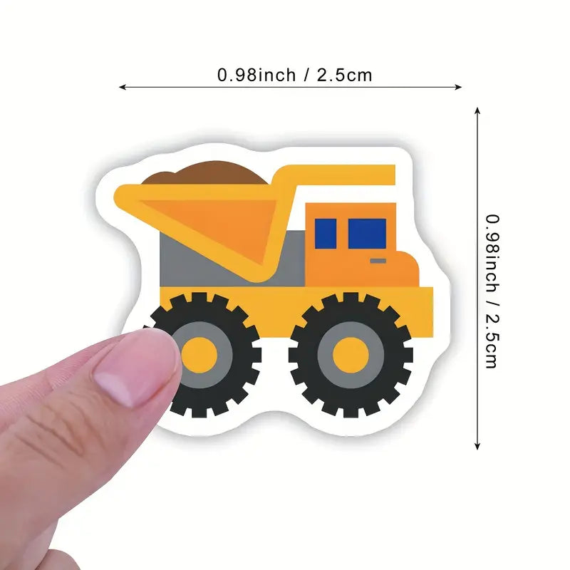 Stickers Engins de Chantier – Rouleau d’Autocollants pour Scrapbooking, Estampage et Décoration Créative