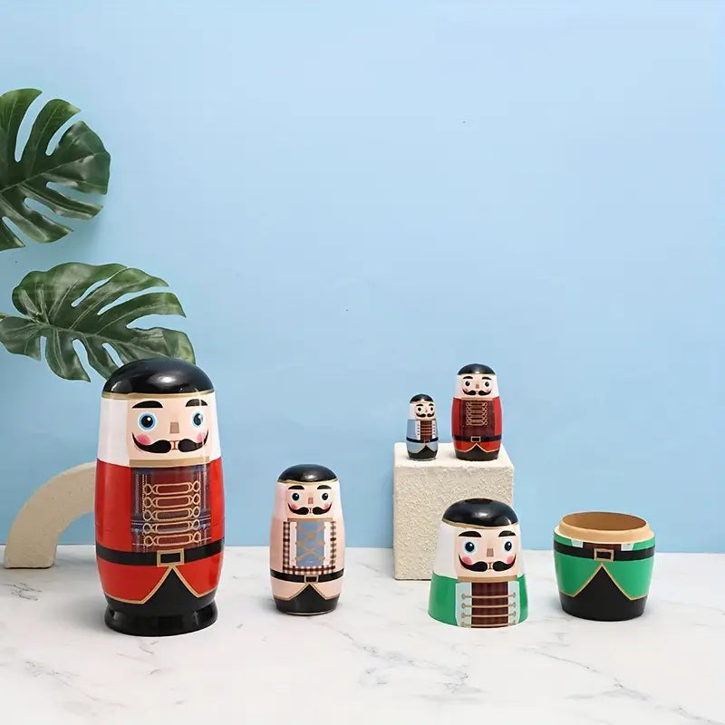 Poupées Russes Casse-Noisette en Bois – Marionnettes Décoratives pour Théâtre et Histoires d’Enfants