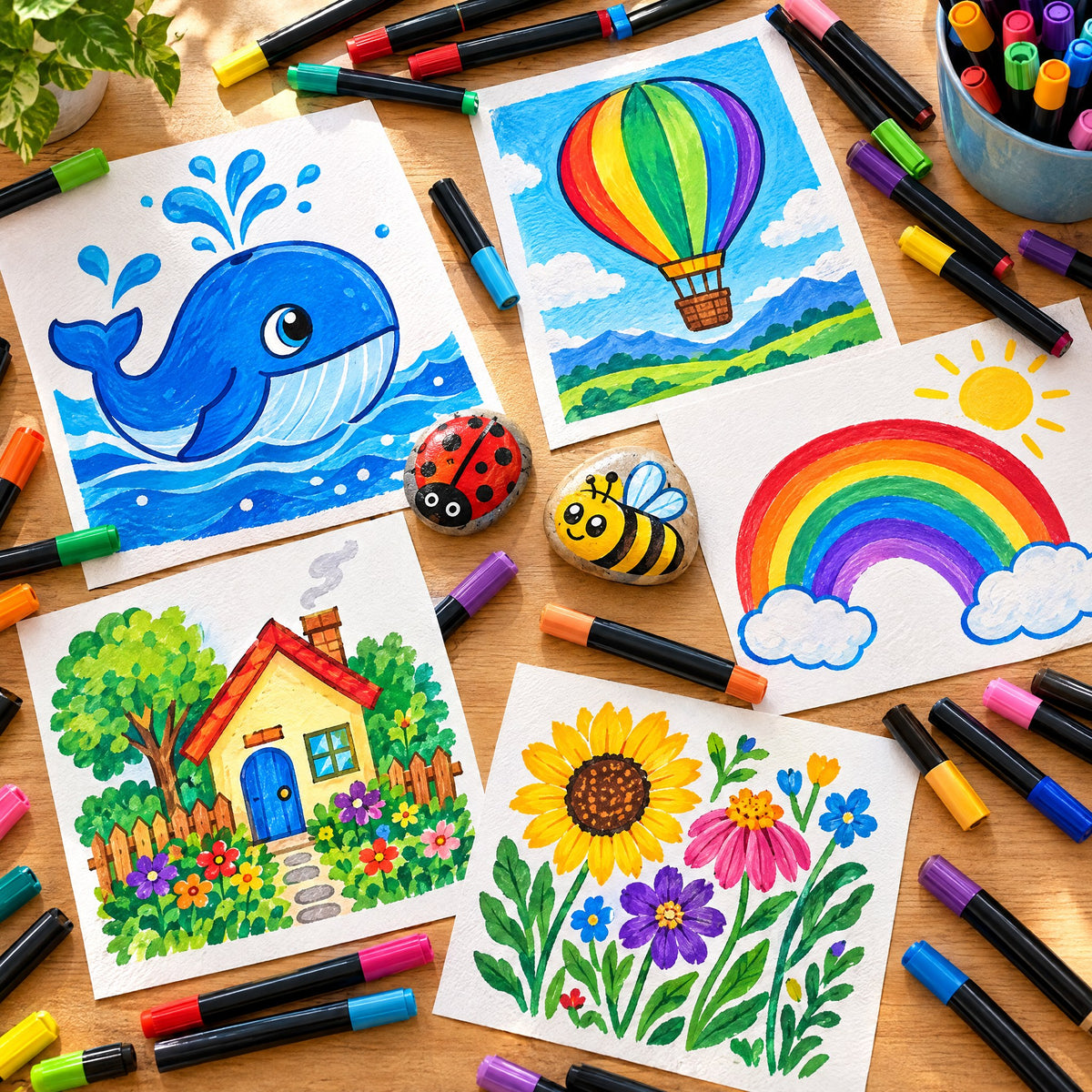 Une grande palette pour leurs dessins