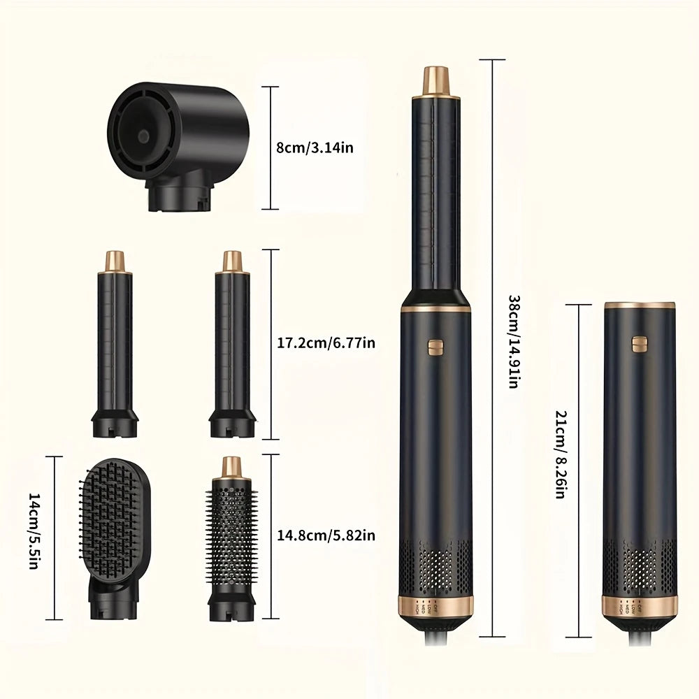 Brosse Coiffante Multifonction 5-en-1 – Sèche-Cheveux, Lisseur, Boucleur & Brosse Volumatrice